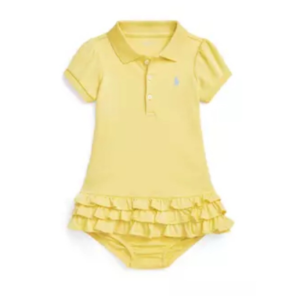 Ralph Lauren Ruffled Cotton Polo Dress & Bloomer